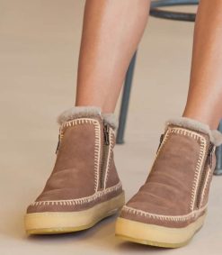 Best laidback london Boots Setsu Crochet Crepe Suede Camel/Beige