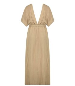 New Maison Saint Julien Robe Longue Empire Cafe Latte