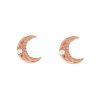 Clearance Gigi Clozeau Boucles D'Oreilles Puces Lune Or Rose Et Diamant