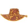 New Zimmermann Chapeau Frayed Floppy Peach Yellow Paisley