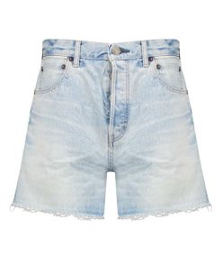 New Moussy Vintage Short Funston En Denim Bleu Clair