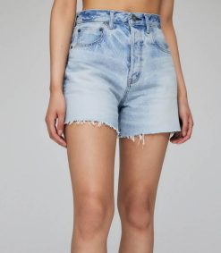 New Moussy Vintage Short Funston En Denim Bleu Clair