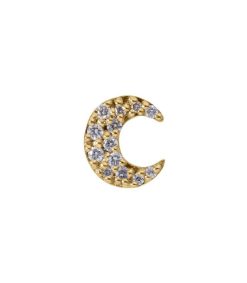 Clearance And... Paris Boucle D'Oreille Stud Lune Or Jaune Et Diamants