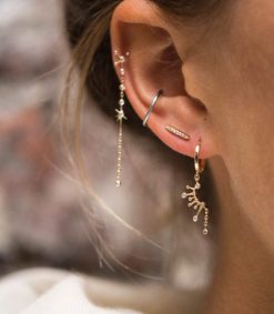 Online Céline Daoust Boucles D'Oreilles Rayons De Soleil Petits Diamants Et Or