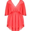 Hot Forte Forte Robe Courte En Coton Et Soie Rouge