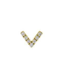 Online And... Paris Boucle D'Oreille Stud V Diamants En Or