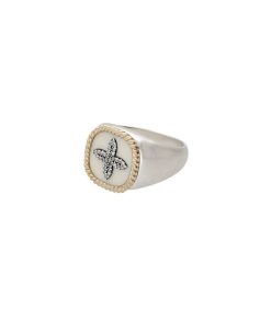 Hot Pascale Monvoisin Bague Chevaliere Bowie Blanc Diamants