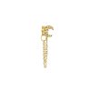 Online And... Paris Boucle D'Oreille Stud Lune Pavee Et Chaine