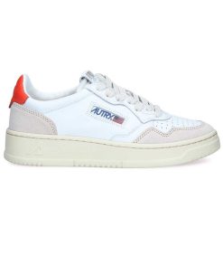 New Autry Baskets Low Leather White/Orange