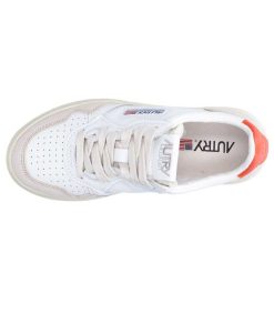 New Autry Baskets Low Leather White/Orange