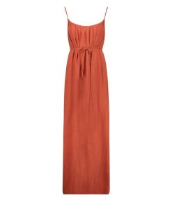 New Maison Saint Julien Robe Plissee Palm Beach Terracotta