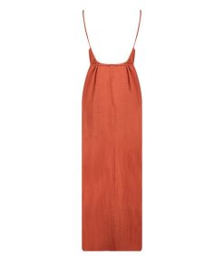 New Maison Saint Julien Robe Plissee Palm Beach Terracotta