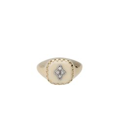 Hot Pascale Monvoisin Bague Chevaliere Pierrot Blanc