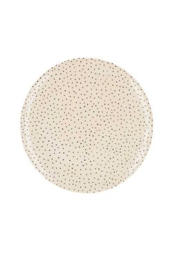 Wholesale Three Seven Grande Assiette En Ceramique "Pois Noirs"