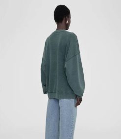 Clearance Anine Bing Sweat-Shirt Miles Washed Dark Sage