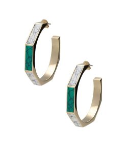 New Isabel Marant Boucles D'Oreilles A Design Octogonal Green