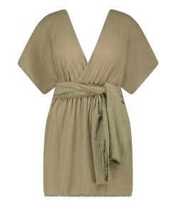 Online Maison Saint Julien Robe Courte Empire Khaki