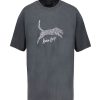 Wholesale Anine Bing Tee-Shirt Walker Spotted Leopard Washed Black