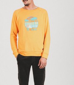 Hot David Lucas x ron ron Sweat-Shirt En Coton Biologique Ocean Orange