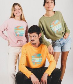 Hot David Lucas x ron ron Sweat-Shirt En Coton Biologique Ocean Orange