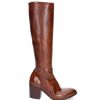 Wholesale King Tartufoli Bottes Hautes En Cuir Cognac