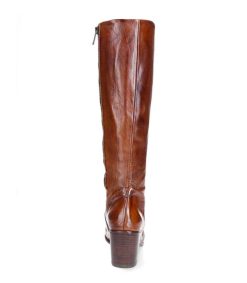 Wholesale King Tartufoli Bottes Hautes En Cuir Cognac