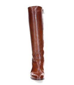 Wholesale King Tartufoli Bottes Hautes En Cuir Cognac