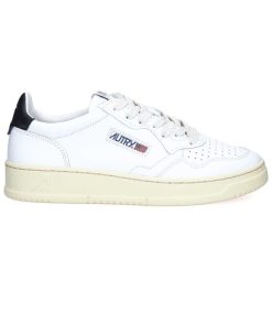 Hot Autry Baskets Homme Medalist Low Leather White/Black