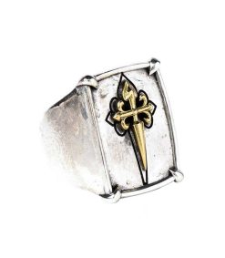 Online Corpus Christi Bague New Cross En Argent Et Or