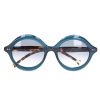 Hot Nathalie Blanc Lunettes Violette Bleu Canard