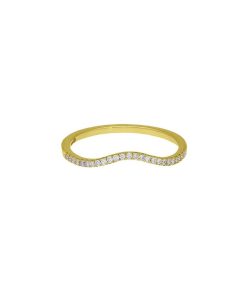 Hot And... Paris Bague Alliance Vague Or Jaune Et Diamants