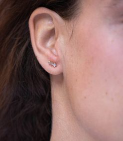 New Céline Daoust Boucles D'Oreilles Deux Pierres De Lune Et Un Diamant