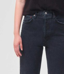 Hot AGOLDE Jean 90'S Pinch Waist Black Tea En Coton Bio