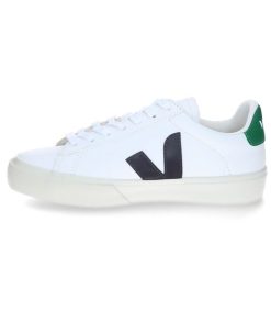 Best Veja Baskets Campo Chromefree Leather White Black Emeraude