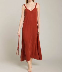 Clearance Maison Saint Julien Robe Longue Palma De Mallorca Terracotta