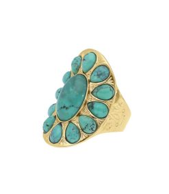 Best Aurélie Bidermann Bague Navajo Plaque Or Et Turquoise