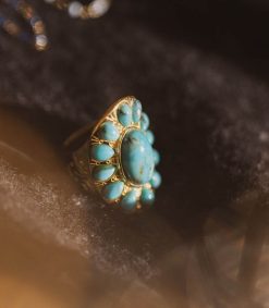 Best Aurélie Bidermann Bague Navajo Plaque Or Et Turquoise