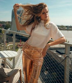 Best Victoria Leivissa Pantalon En Cuir Rose Gold