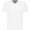 Wholesale Majestic Filatures Tee-Shirt Homme Col V Manches Courtes Lin Blanc