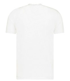 Wholesale Majestic Filatures Tee-Shirt Homme Col V Manches Courtes Lin Blanc